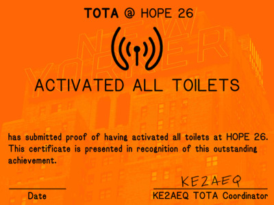 Thumbnail of award 'Activated all Toilets'